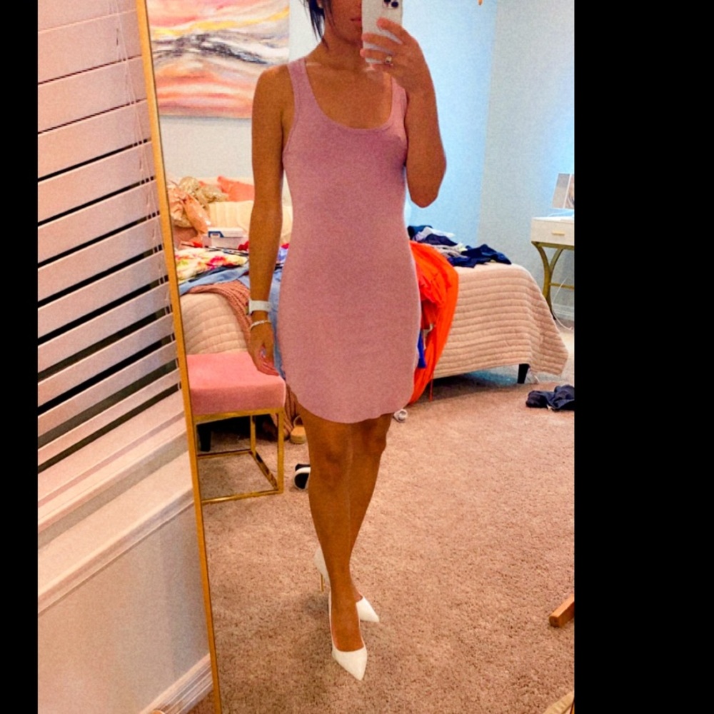 Blush pink T shirt dress